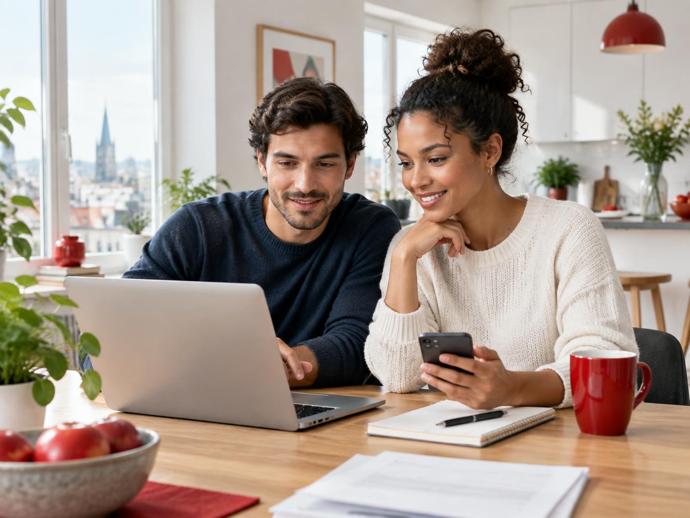 A couple managing their Vault account together at home